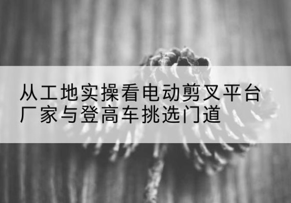 黔南电动剪叉升降平台厂家-从工地实操看电动剪叉平台厂家与登高车挑选门道